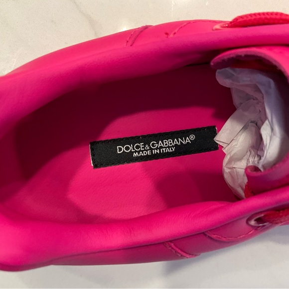 Dolce & Gabbana Pink Leather Daymaster Sneakers Size 38.5 - Picture 11 of 16